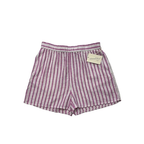 Universal Thread Shorts Women's Large Pink White Stripe Linen-Blend SHORTS - Picture 3 of 13